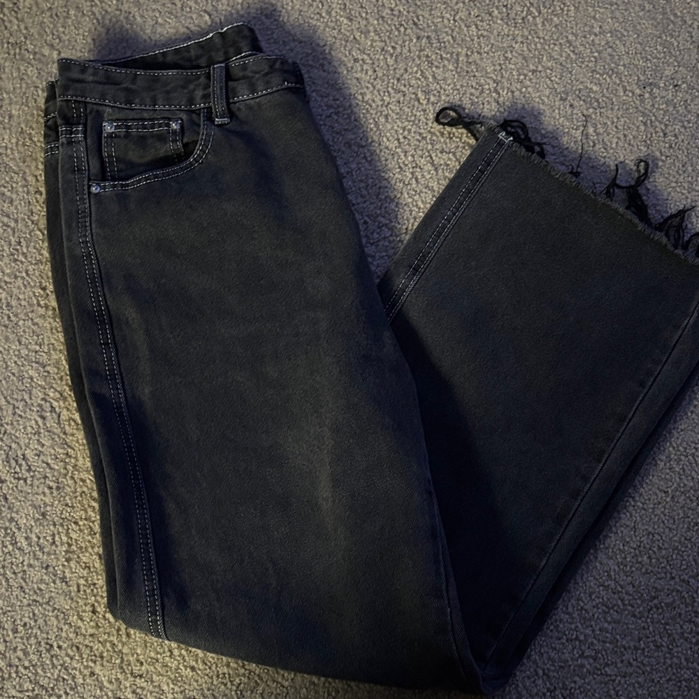 Princess Polly Dark Gray Straight Jeans